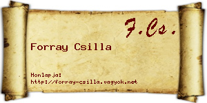 Forray Csilla névjegykártya